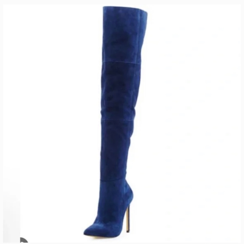 Neiman Marcus OTK Suede Navy Boots